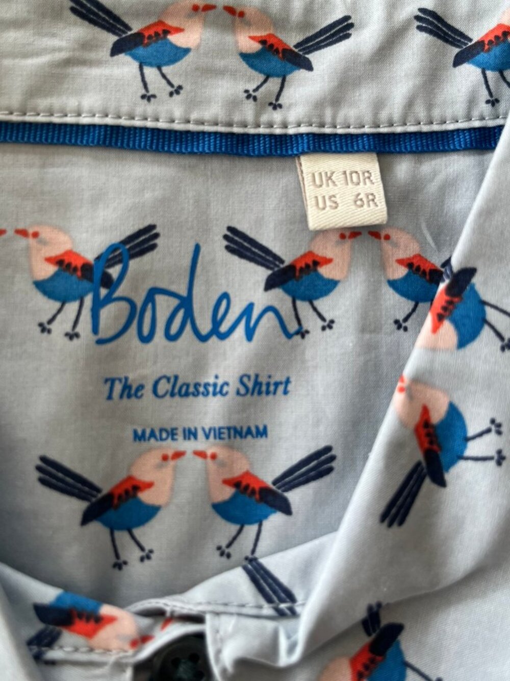 NWT Boden Women's Birds Button Up Shirt Preppy Whimsy Novelty Size US 6 - Picture 6 of 12